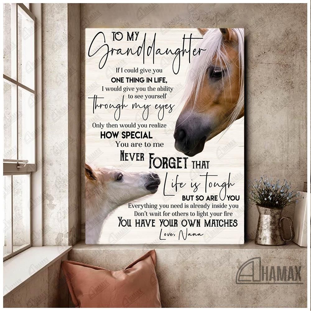 – Horse – Canvas – To My Granddaughter (Nana) – You Have Your Own Matches