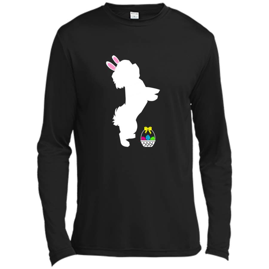 Bichon Frise Easter Bunny Dog Silhouette T-Shirt Long Sleeve Moisture Absorbing Shirt