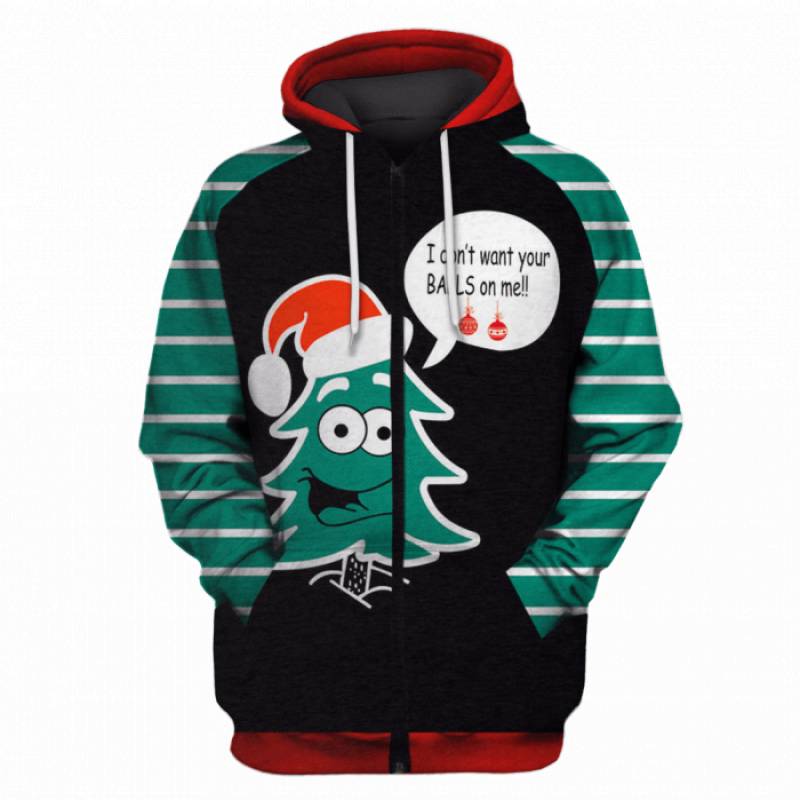 3D Christmas Tree I Don’t Want Your Balls On Me Custom T-shirt – Hoodies Apparel