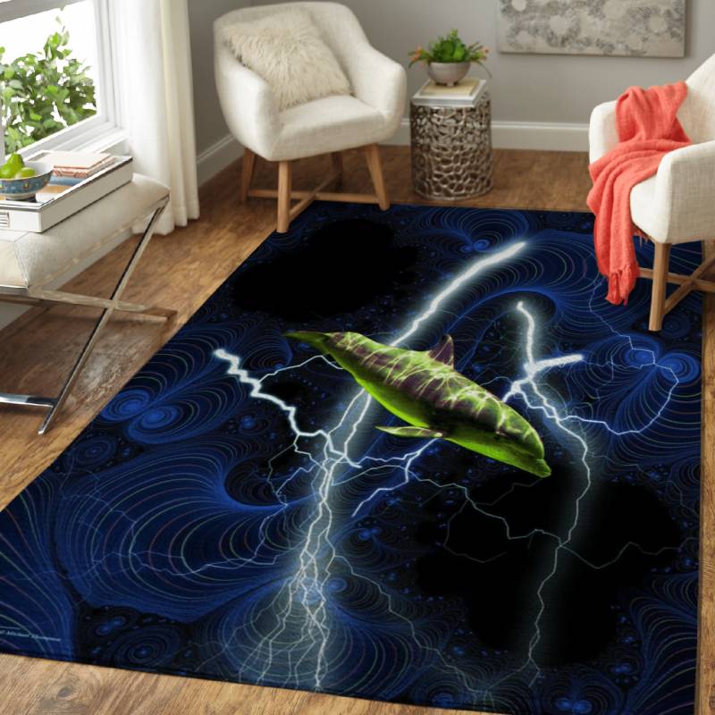 Dolphin Swim – Surreal Visions Area Rug Carpet