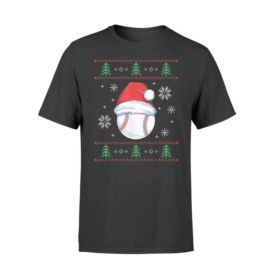 Ugly Christmas Baseball T-Shirt Boys Kids Ball Santa Pajama T-Shirt – Standard T-shirt