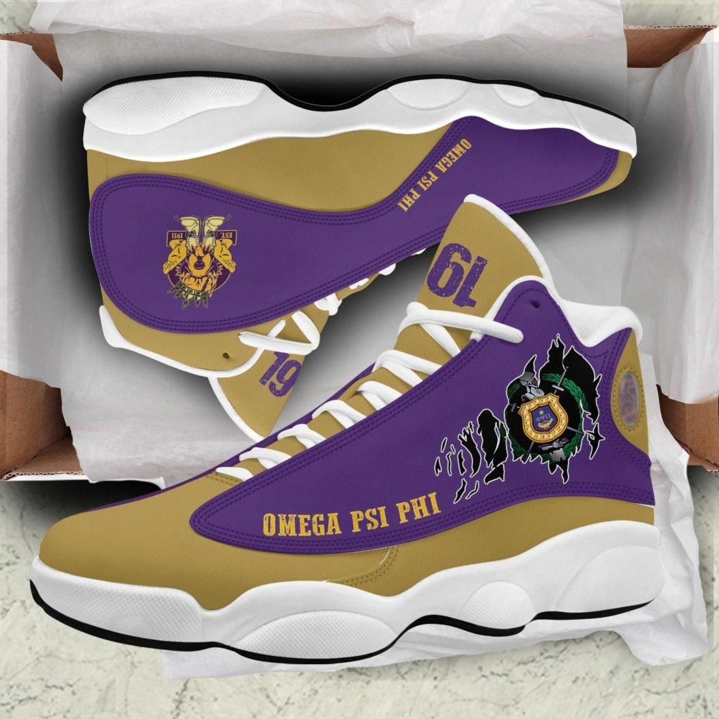 Wonderprint Footwear Bulldog Army Boots Omega Psi Phi Sneakers Lt10