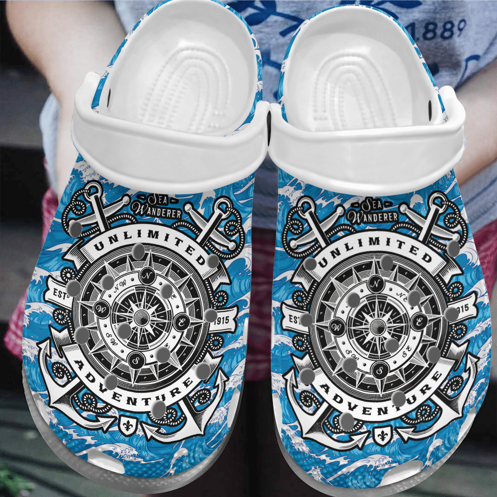 Travel Personalized Clog, Custom Name, Text, Color, Number Fashion Style For Women, Men, Kid, Print 3D Sea Wanderer