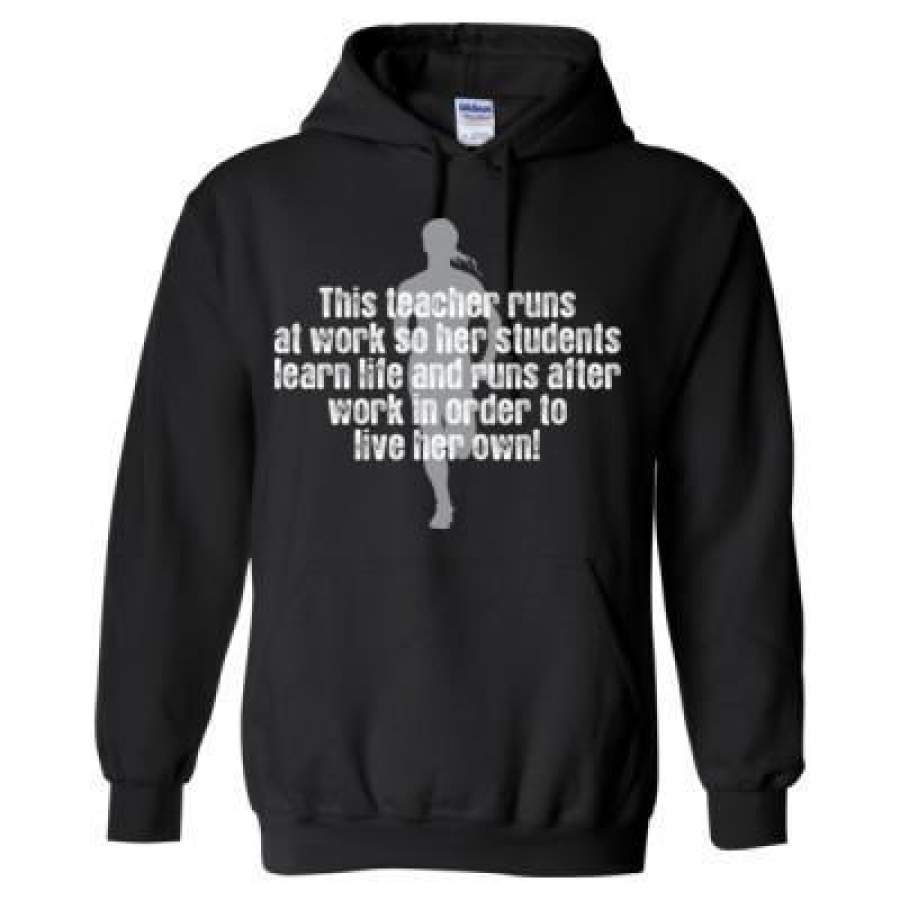 AGR This Teacher Runs At Work So Her Students Learn Life And Runs After Work In Order To Live Her Own – Heavy Blend™ Hooded Sweatshirt