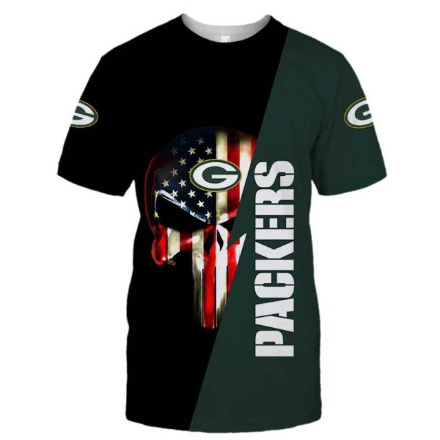 Green Bay Packers Skull 3D T-Shirt