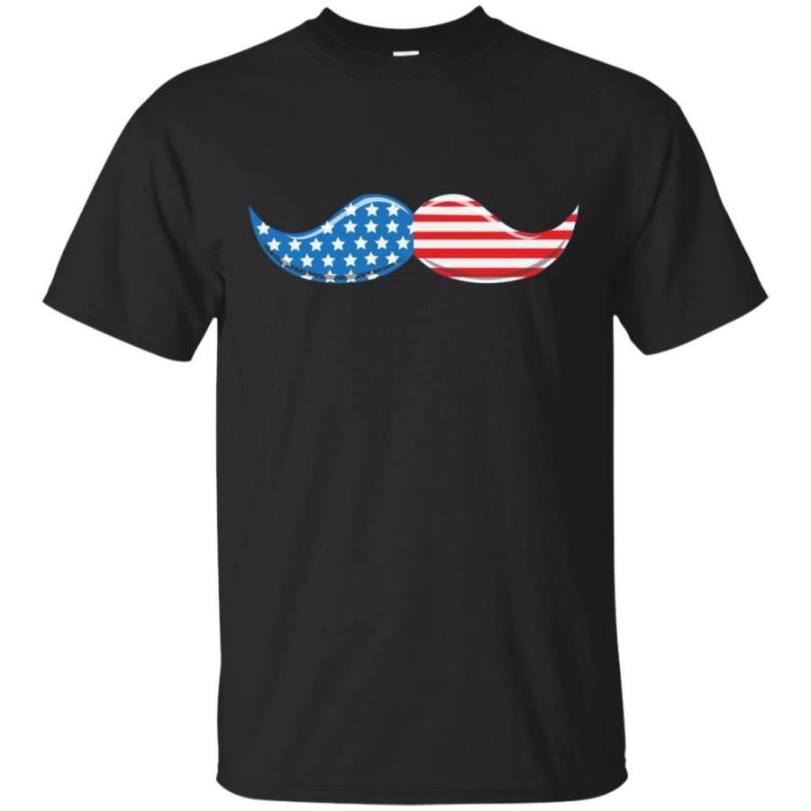 AGR Mustache American Flag Ls T-shirt 4th Of July America