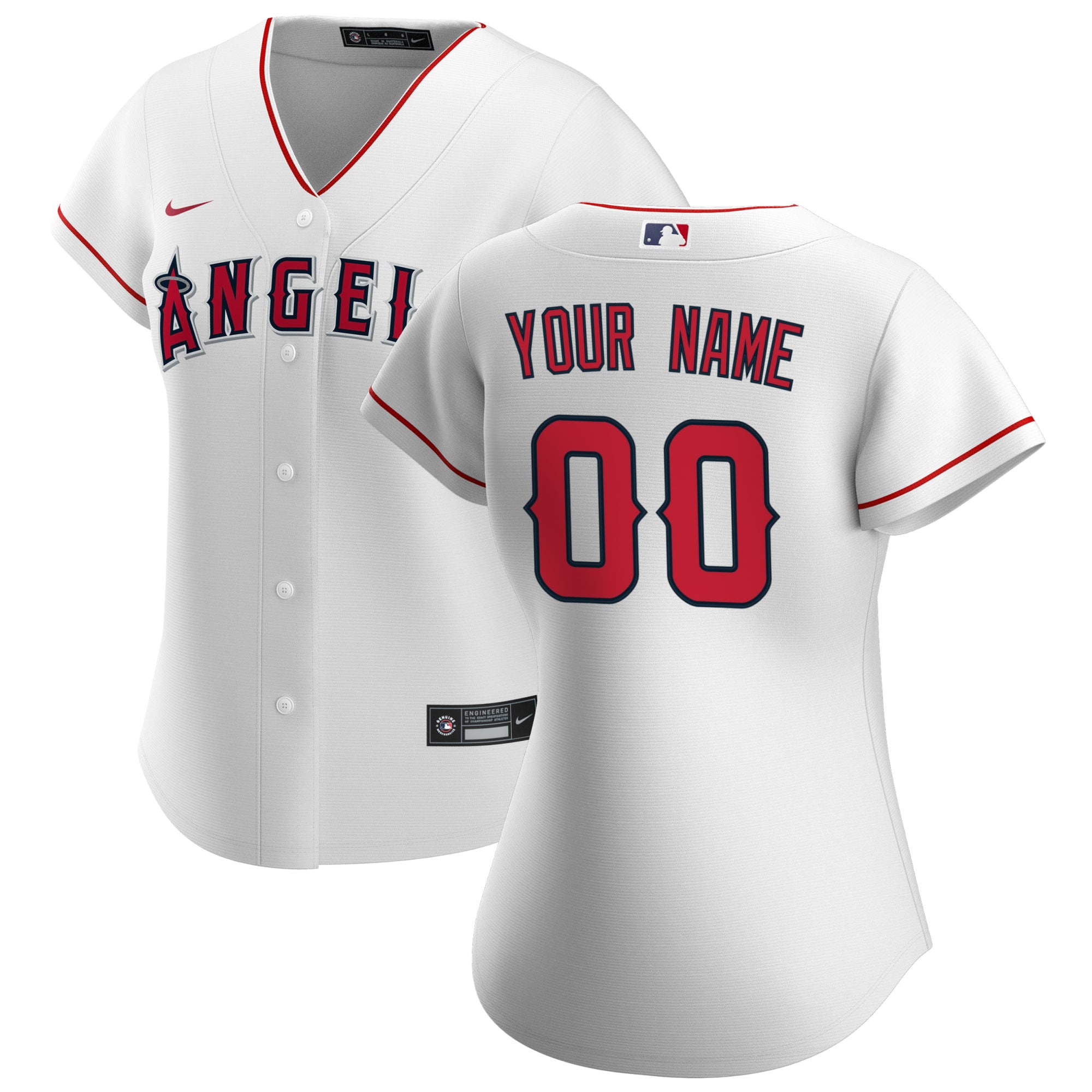 Women’s Los Angeles Angels White Home Custom Jersey