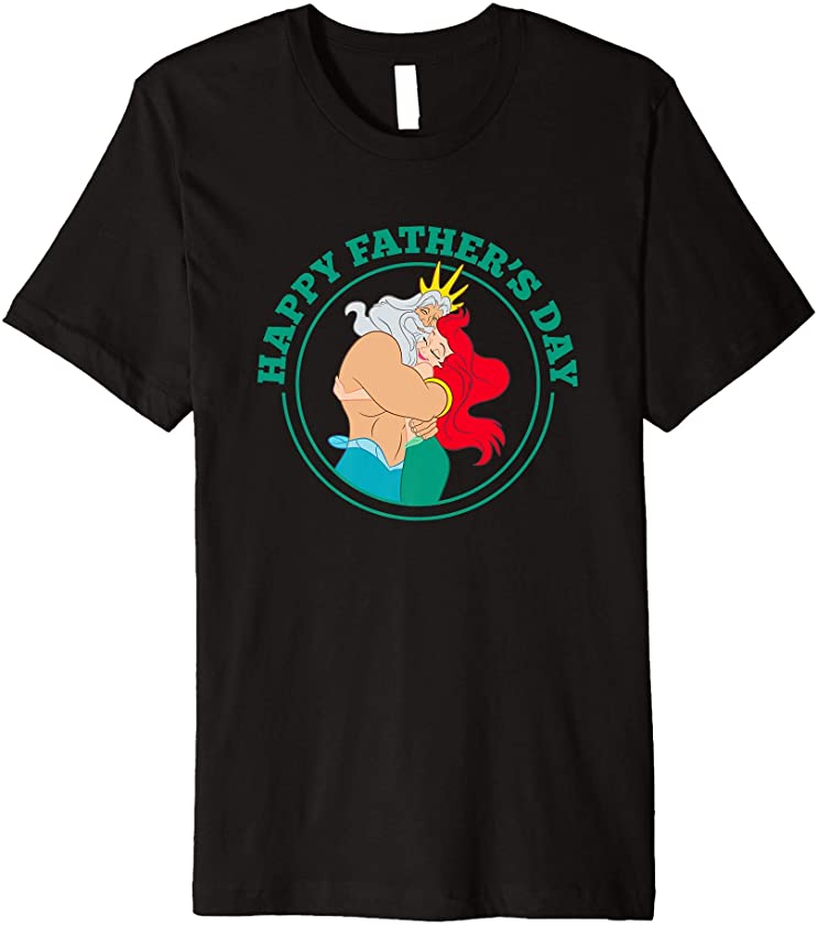 The Little Mermaid Ariel and King Triton Father’s Day Premium T-Shirt