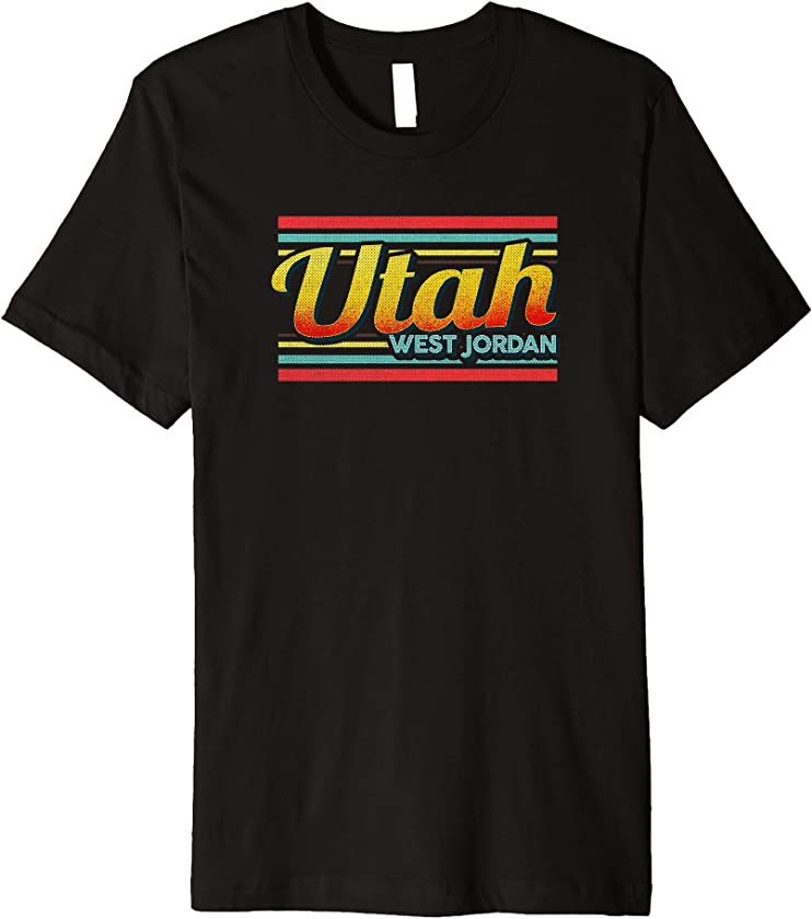 West Jordan Utah Vintage Souvenir Gift 70s 80s Style Premium T-Shirt