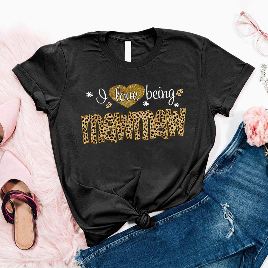 I Love Being Mawmaw Leopard Art Family Customize Personalized T-Shirt, Hoodie Adult, Kid, Unisex