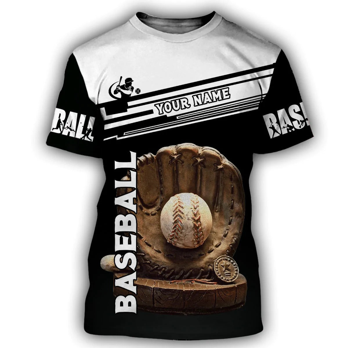 Custom Name Baseball 3D Tee Shirt For Men Women, Baseball Pattern Hoodie, Winter Baseball Player Gift