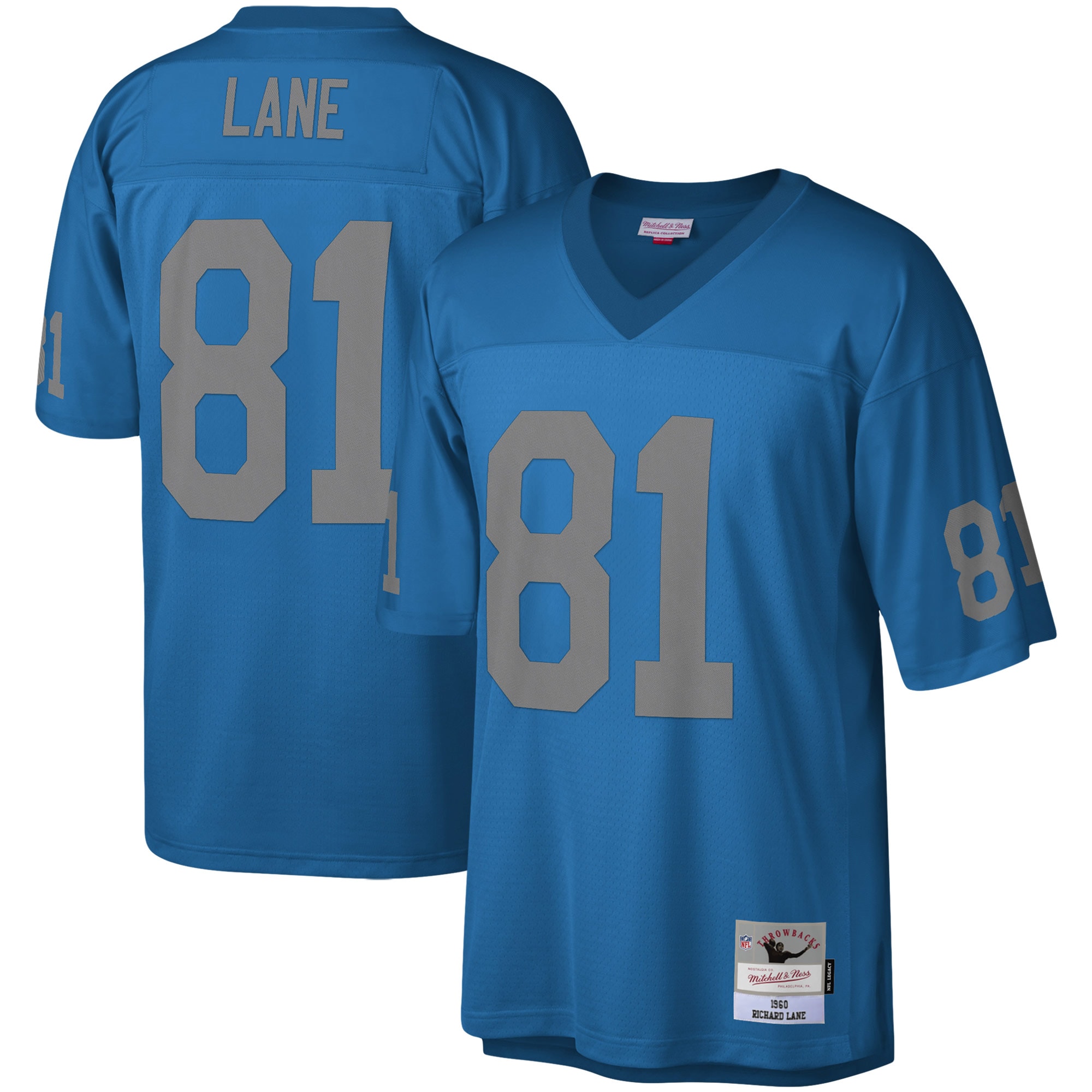 Men’s Detroit Lions Richard Lane Mitchell & Ness Blue Legacy Jersey