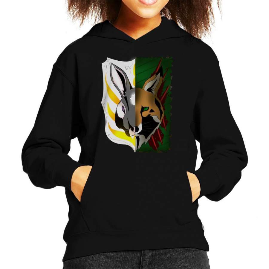 2 Face Rabbit Fox Kid’s Hooded Sweatshirt