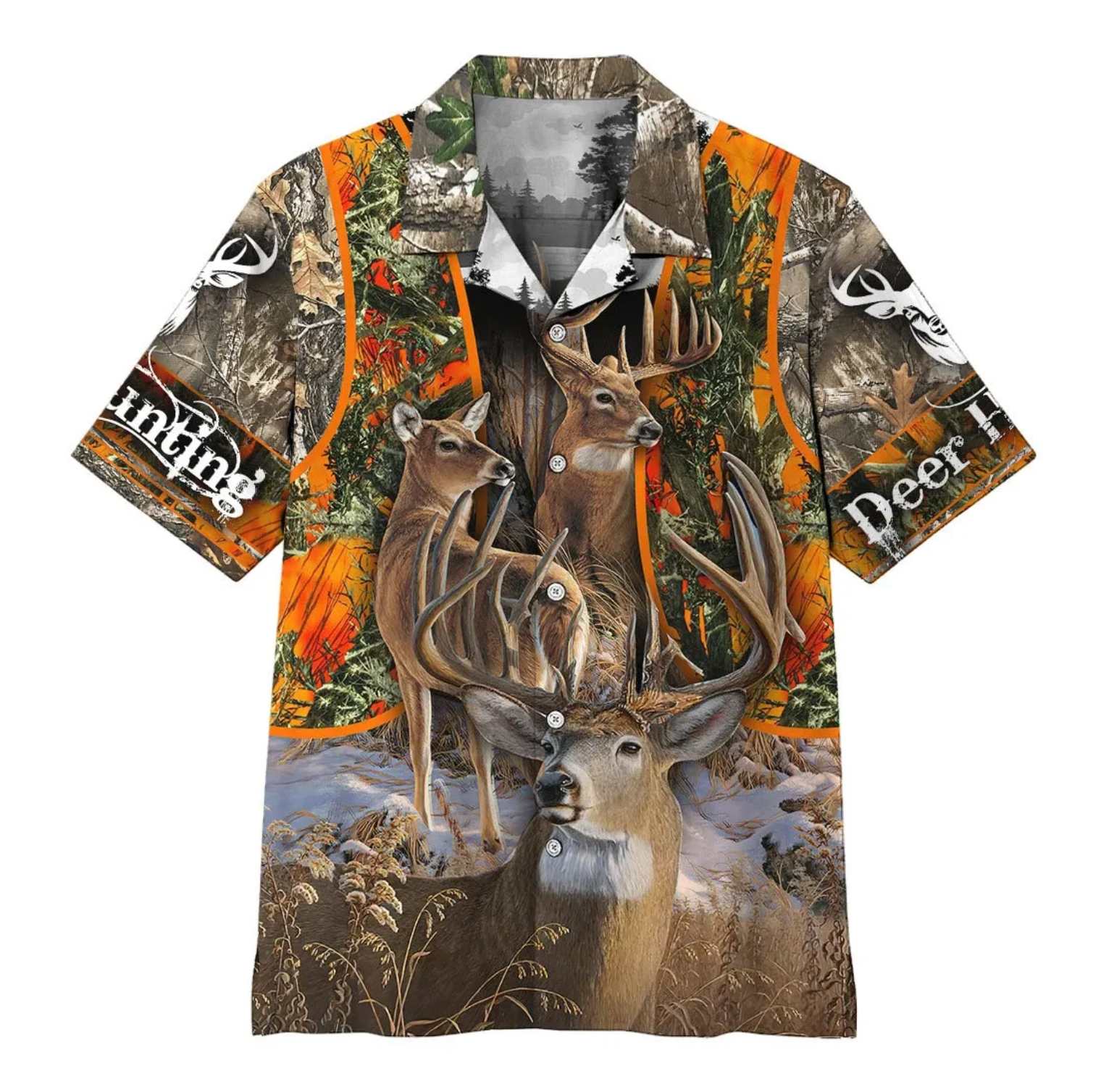 Hunting Deer Hawaii Unisex Print Aloha Short Sleeve Casual Shirt Ha109371