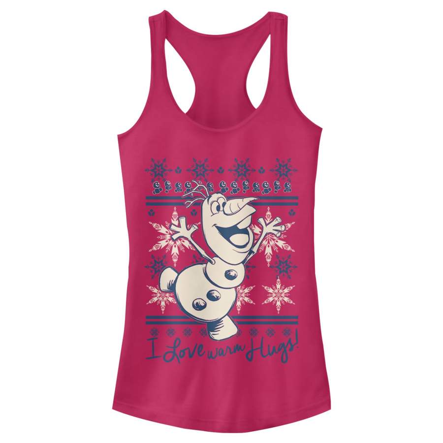 Frozen Junior’s Christmas Warm Hugs  Racerback Tank