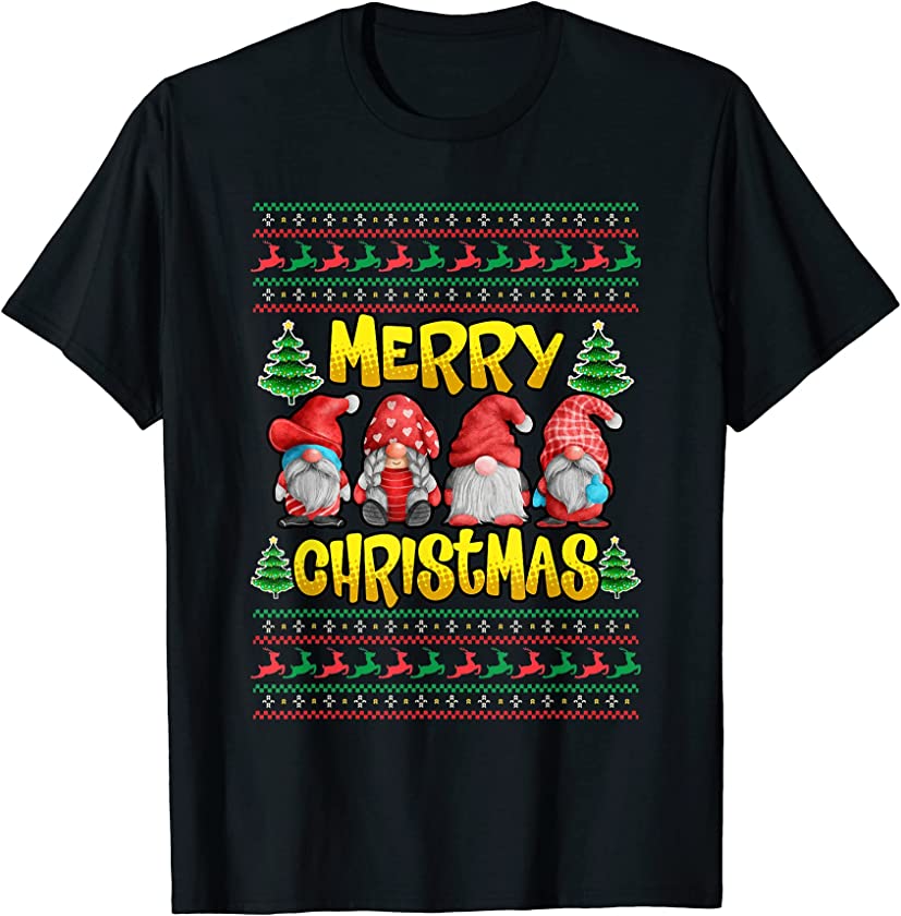 Xmas Merry Christmas Gnomes Ugly Christmas Tree Sweaters T-Shirt