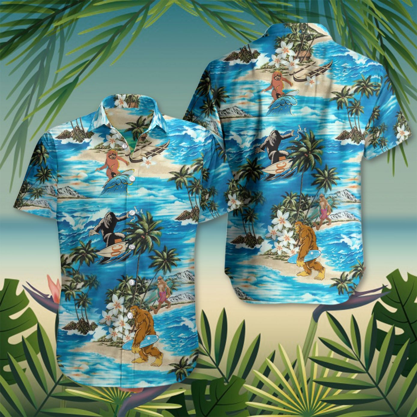 Bigfoot Surfing Hawaii Shirts Beach Wear For Men Summer Birthday Gifts Friends Ha43647