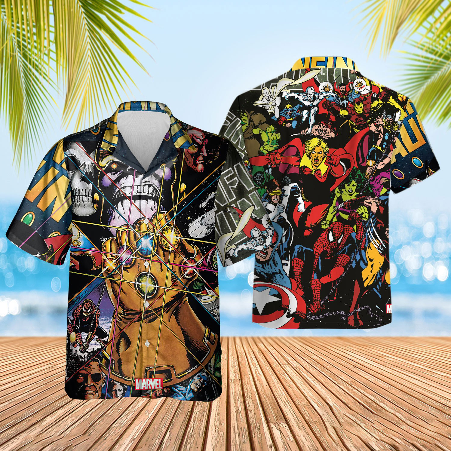 Thanos In Infinity Gauntlet All Over Print Combo Hawaii Shirt Beach Shorts Ha56348