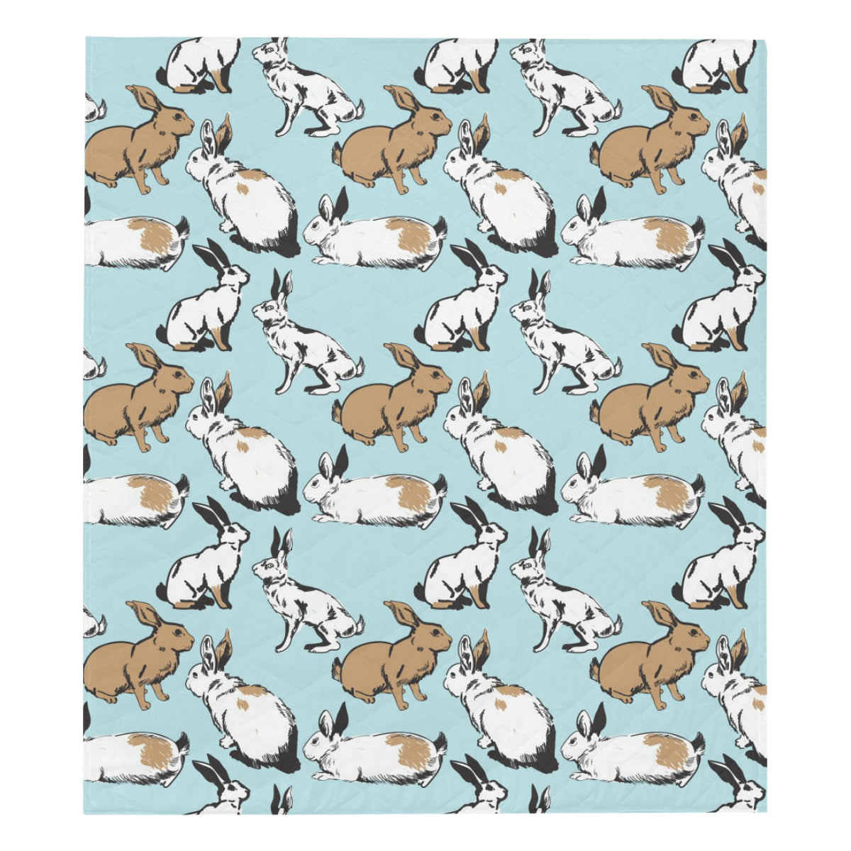 Rabbit Pattern Print Design Rb018 Premium Quilt