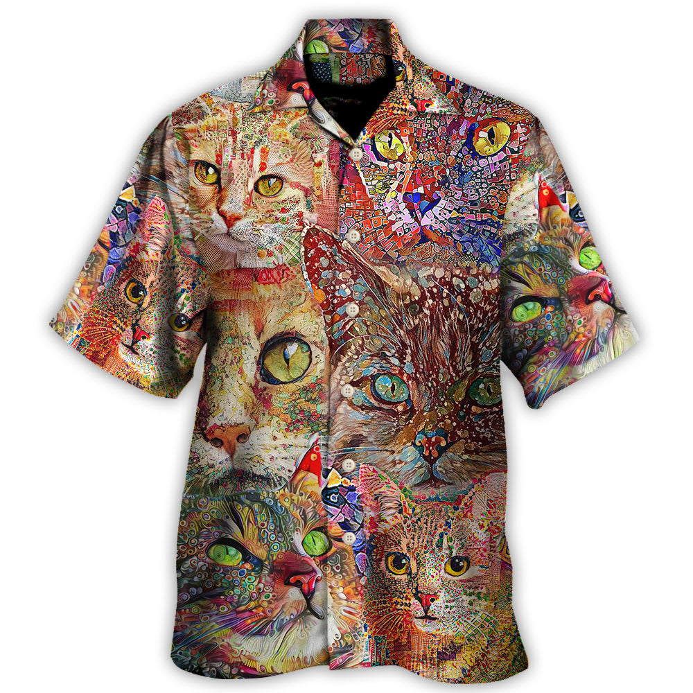 Cat Art Lover Funny Colorful Hawaii Shirt Ha83672