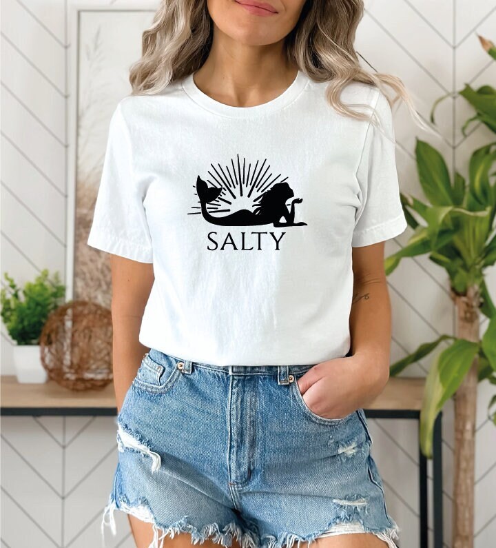 Salty Mermaid Shirt, Lets Get Salty Shirt, Vintage distressed tee, gift for her , Mermaid on Duty