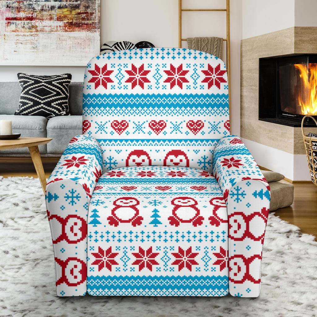 Penguin Sweater Printed Pattern Recliner Chair Slipcover