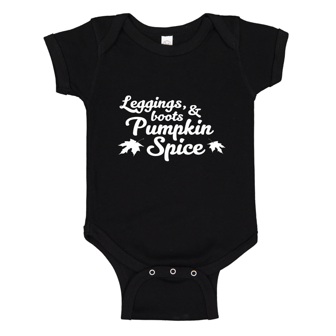 Baby Onesie Leggings, Boots, And Pumpkin Spice 100% Cotton Infant Bodysuit