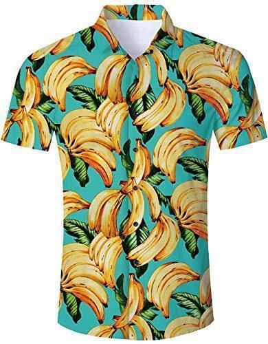 Shop MenS Hawaiian Shirt Green Banana - Pinotee Store