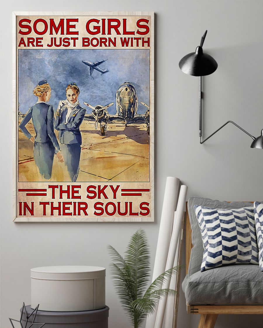 Professions Poster – Some Girls Flight Attendant Vertical Canvas And Poster | Wall Decor Visual Art