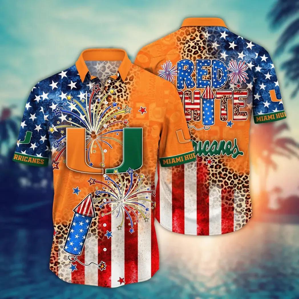 Miami Hurricanes Ncaa Aloha Hawaiian Shirt 1, Ncaa Hawaiian Shirt