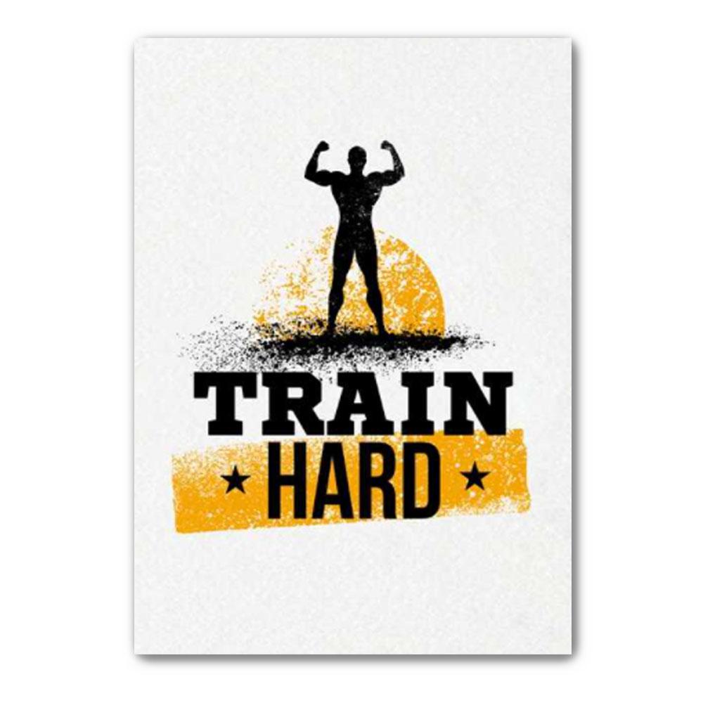 Poster Canvas Train Hard, Gift For Gymmer, Fitness Decor, Gym Poster Wall Decor, Poster Gift Decor Home Decor Wall Art Visual Art