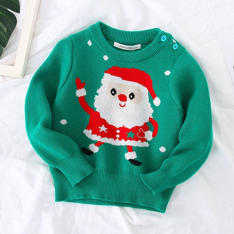 Autumn New Baby Boys Girls Clothes Kids Sweater Toddler Knit Sweater Knitwear Long Sleeve Cotton Christmas Clothes Pullover Tops alx