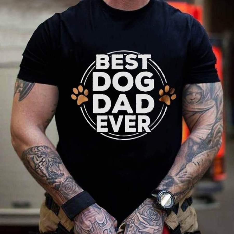 Dog Dad T Shirt Fun Fathers Day Puppy Gift T Shirt