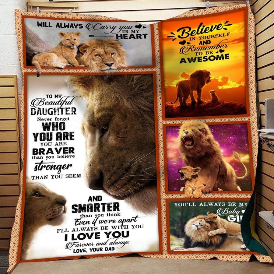 To My Daughter – Lion – Never Forget Who You Are – Fleece Blanket Christmas Gift Ideas