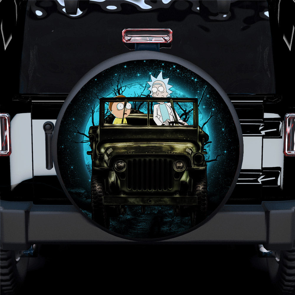 Rick And Morty Moonlight Halloween Jeep Funny Car Spare Tire Covers Gift For Campers