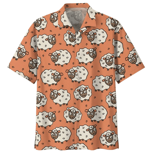 Orange Sheep Illustration Hawaii Shirt Ha82680