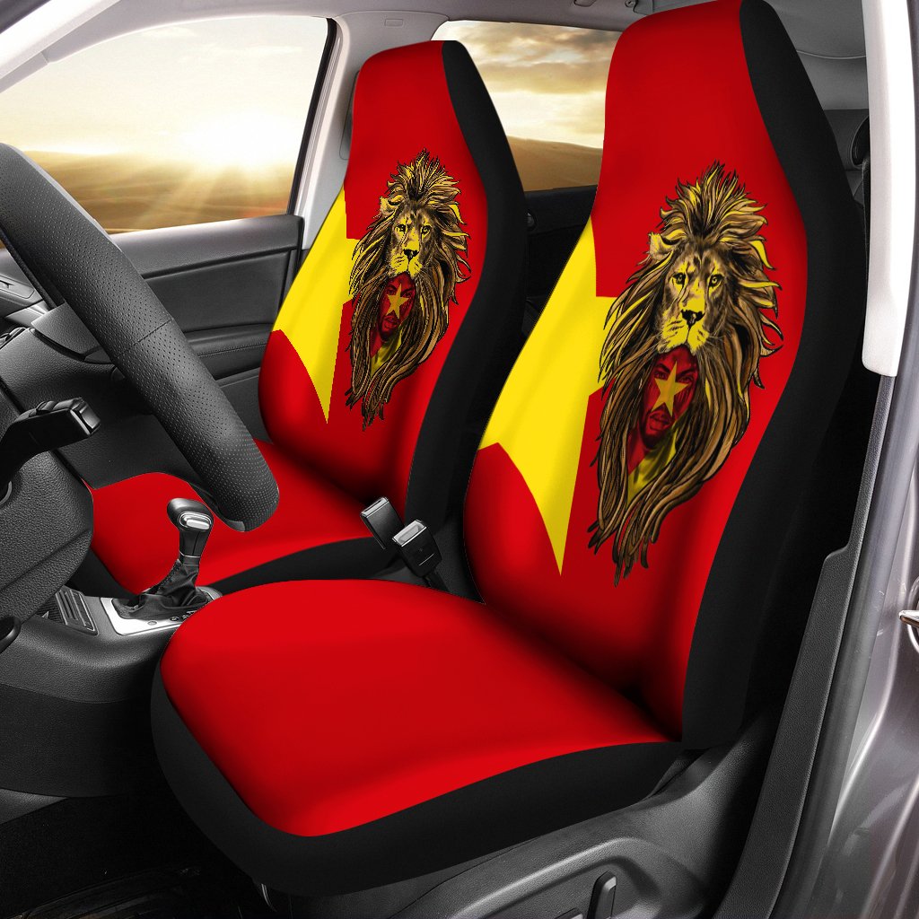 1stTheWorld Amhara Car Seat Covers, Amhara Flag Men Lion A10