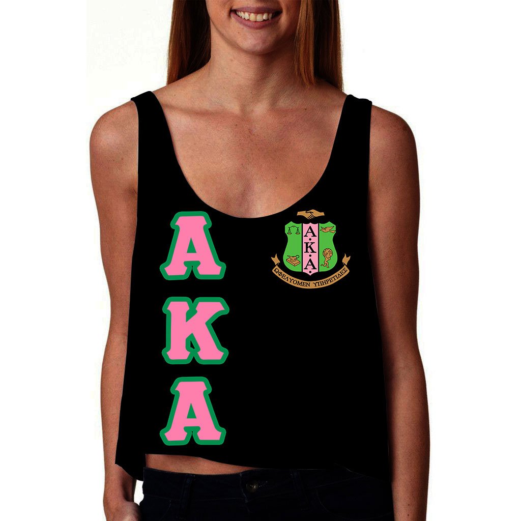 Wonder Print Tank Top – Alpha Kappa Alpha Letters Croptop Tank Top