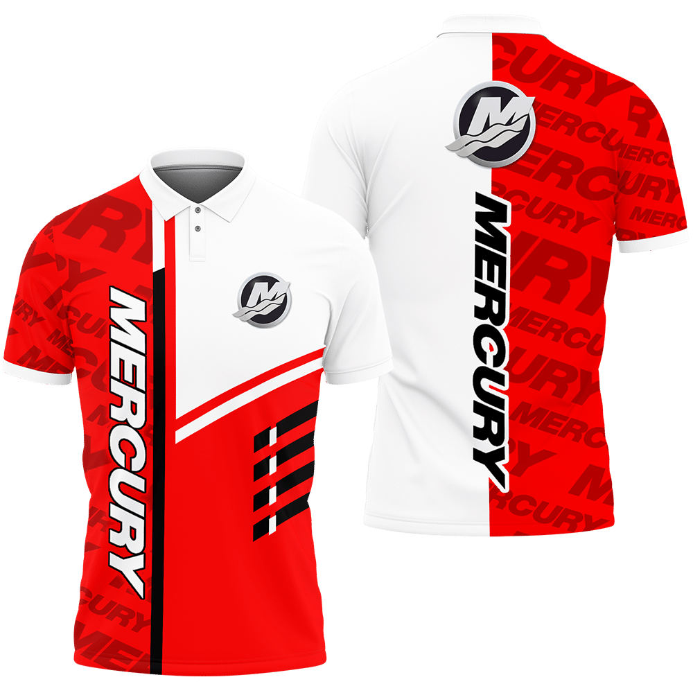 3D Printed Mercury Marine BDA-HT Polo Shirt Ver 1 (Red)