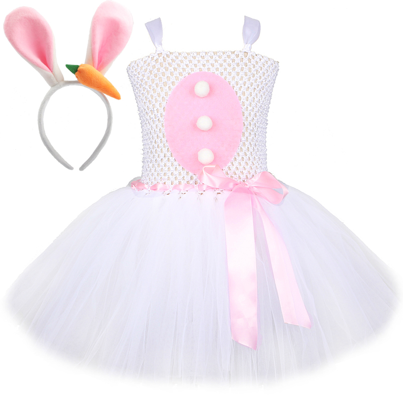 Baby Girls Easter Bunny Tutu Dress for Kids Rabbit Cosplay Costumes Toddler Girl Birthday Party Tulle Outfit Holiday Clothes alx