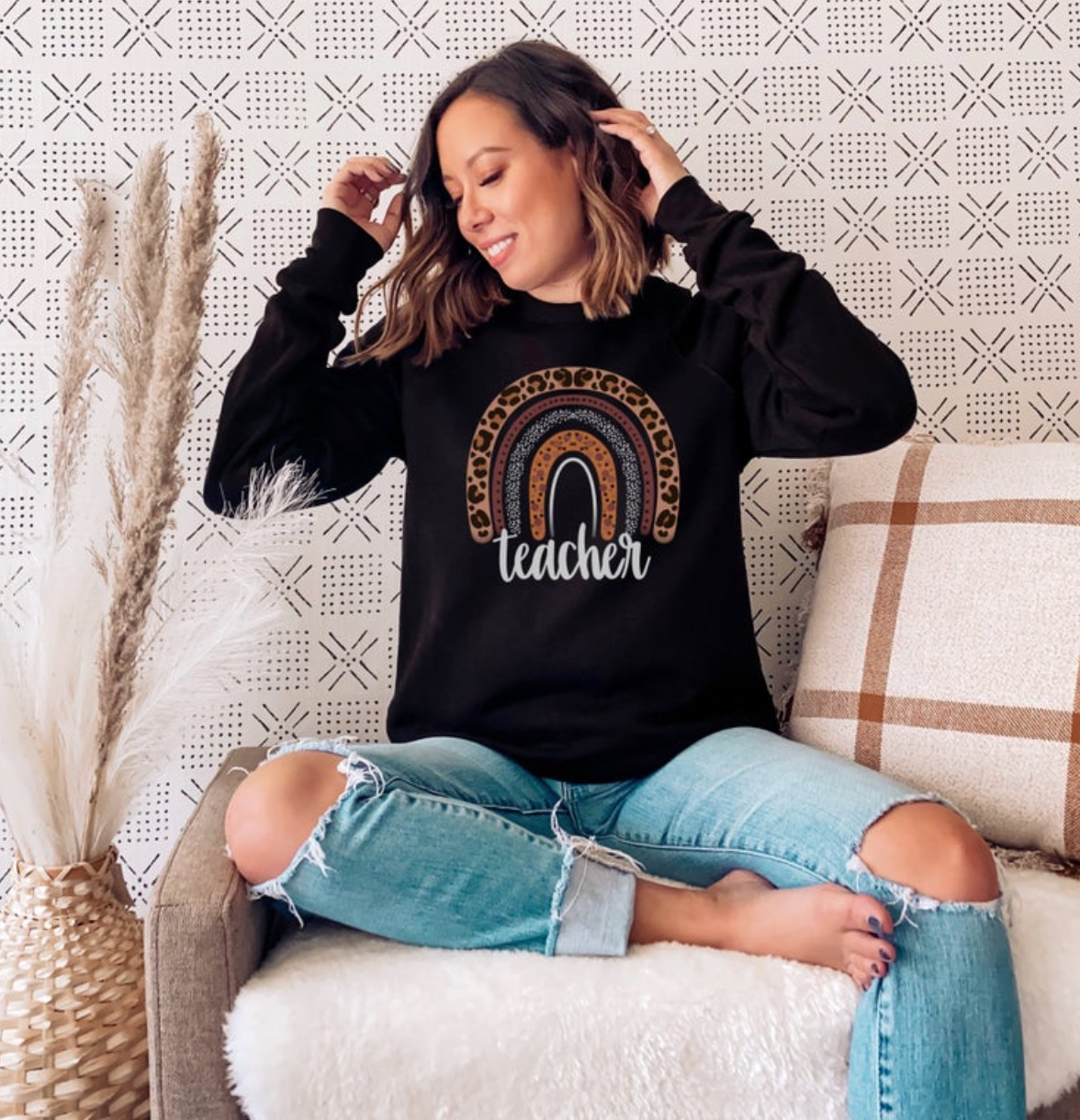 Teacher Sweatshirt | Boho Rainbow Teacher Sweater | Gift For Teacher | Cute Teaching Pullover | Teaching Sweater