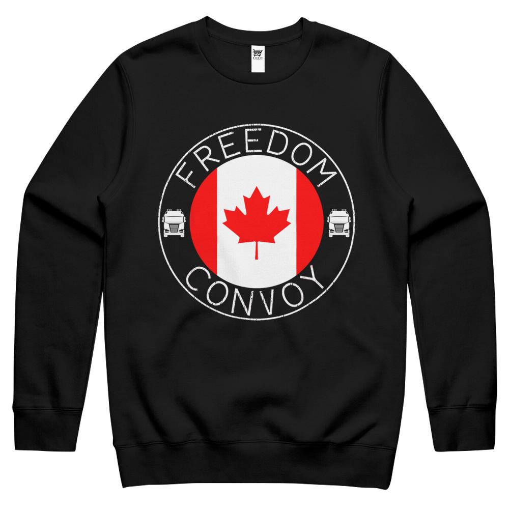 Canada Flag Freedom Convoy 2022 Canadian Trucker Maple Leaf Crewneck Sweatshirt