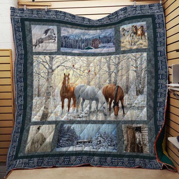 Horse #1107-28 3D Quilt Blanket HGM36