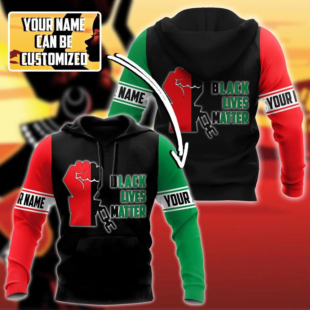 Juneteenth Black Lives Matter Custom Name Hoodie 3D