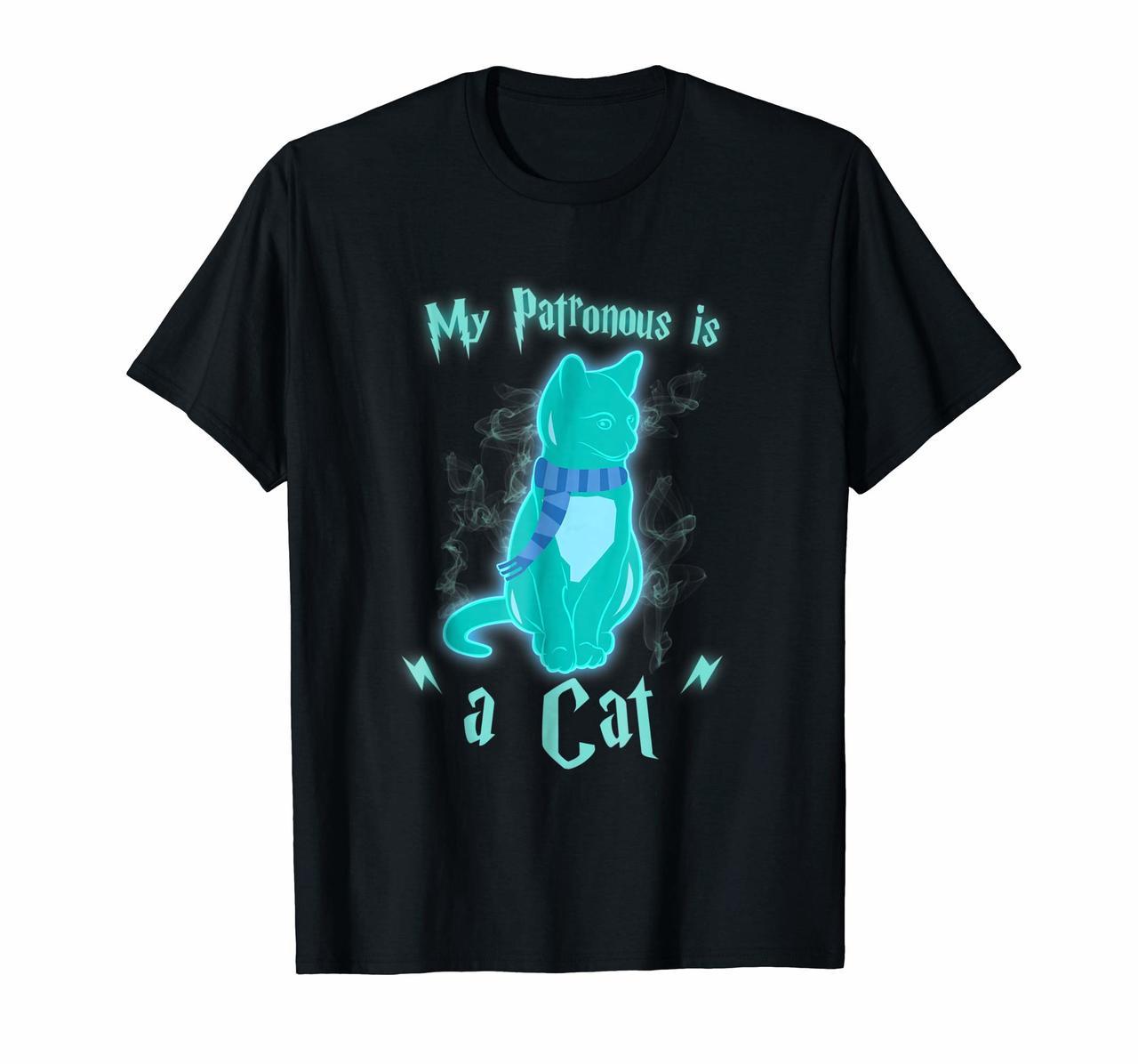 My Patronus Is A Cat Shirt Funny Kitten Lover Magic Tee