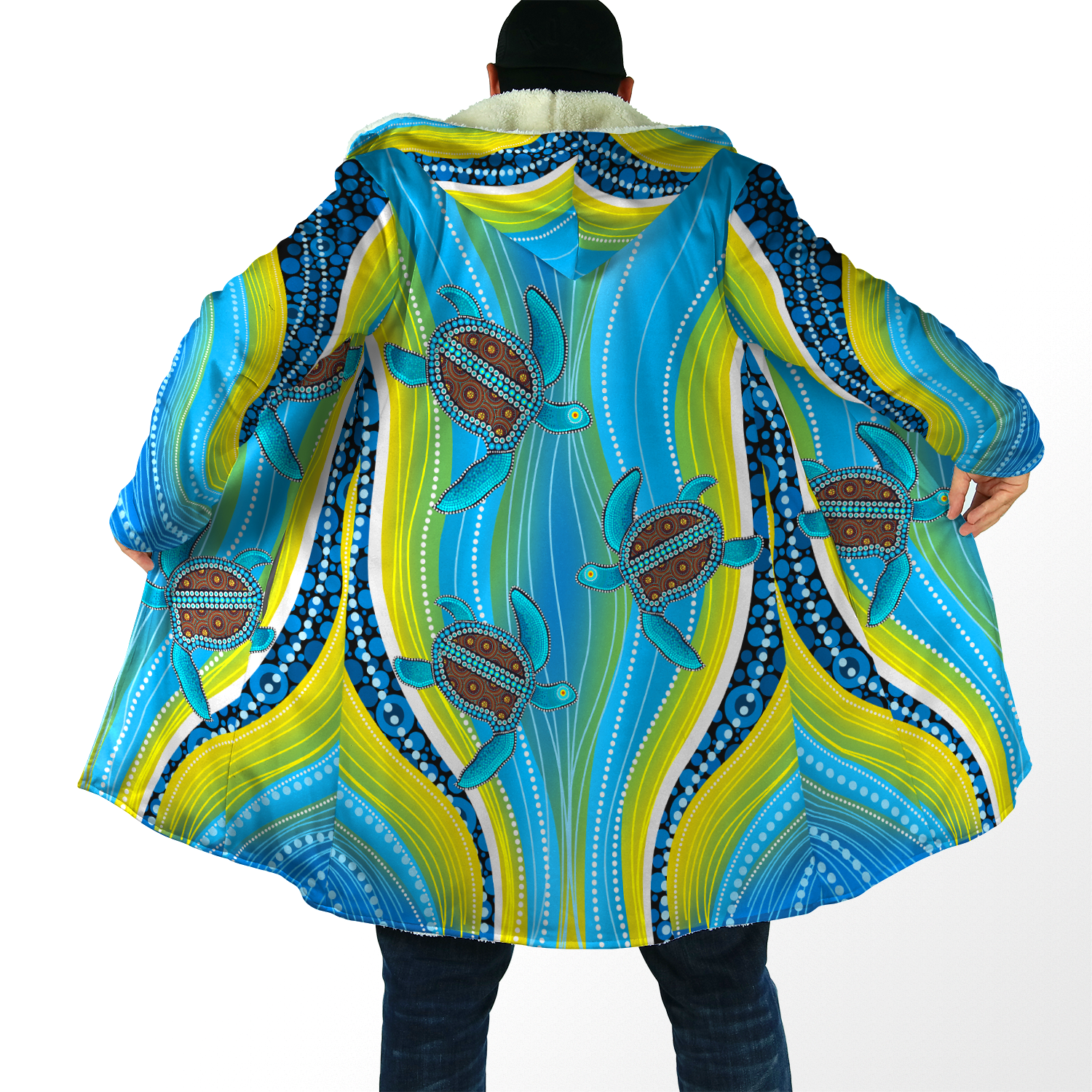 Aboriginal Blue Turtles Cloak Shirts For Men And Women