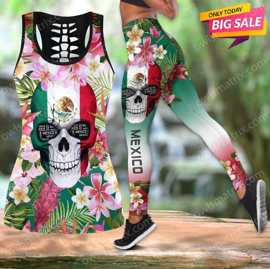 Mexican Girl Flower Skull Combo Tank Top + Legging TA062703