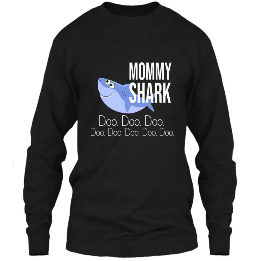 "Mommy Shark" Baby Mommy Daddy Matching Family Shark  LS Ultra Cotton Tshirt