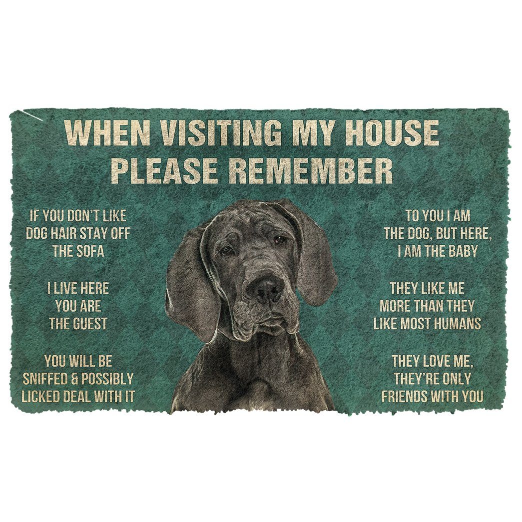 Gearhumans  Gearhuman 3D Please Remember Great Dane House Rules Custom Doormat