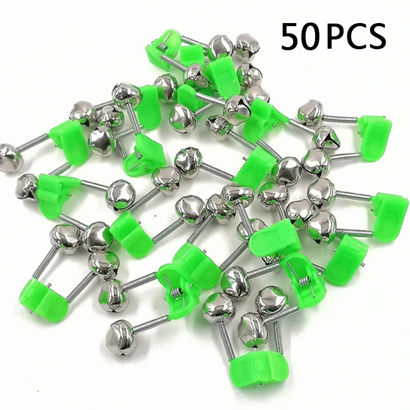 20/50/100PCS Fishing Bite Alarm Fishing Rod Rod Chuck Fishing Rod Gold Clip Attachment Double Ring Bell alx